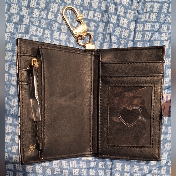 Betsey Johnson Faux Leather All Over Print Card Case Wallet/Key Ring - Picture 6 of 8
